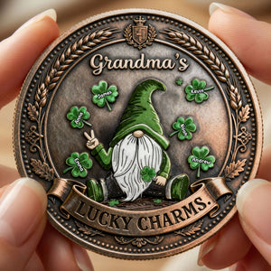 Grandma's Lucky Charms Metal Coin - Personalized Gift For Grandma 03TOTI130226-Homacus