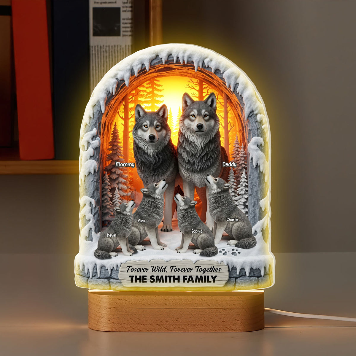 Wolf Family Led Light - Personalized Gifts For Family 04ohti290525-Homacus