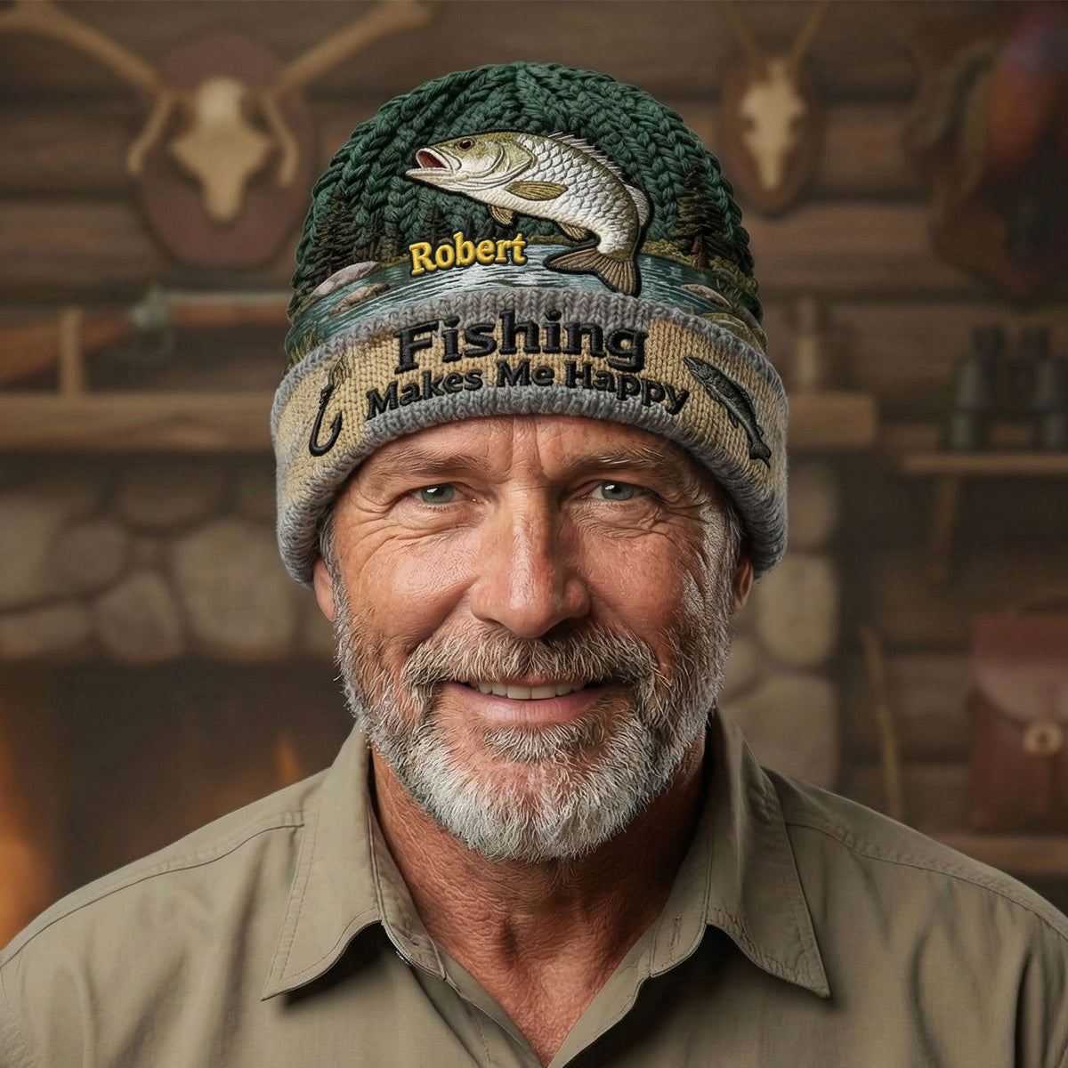 Fishing Bobble Beanie Hat - Personalized Gifts For Fishing Lovers 03pati090126-Homacus