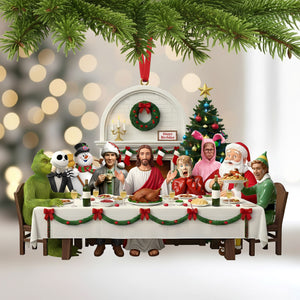 Christmas Party With Jesus Christ Ornament - Personalized For Christians and Classic Christmas Movie Lovers 01QHTI151025-Homacus