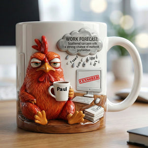 Attitude Rooster Office Worker Work Forecast Coffee Mug, Personalized Gifts For Coworker 05QHTI230126-Homacus