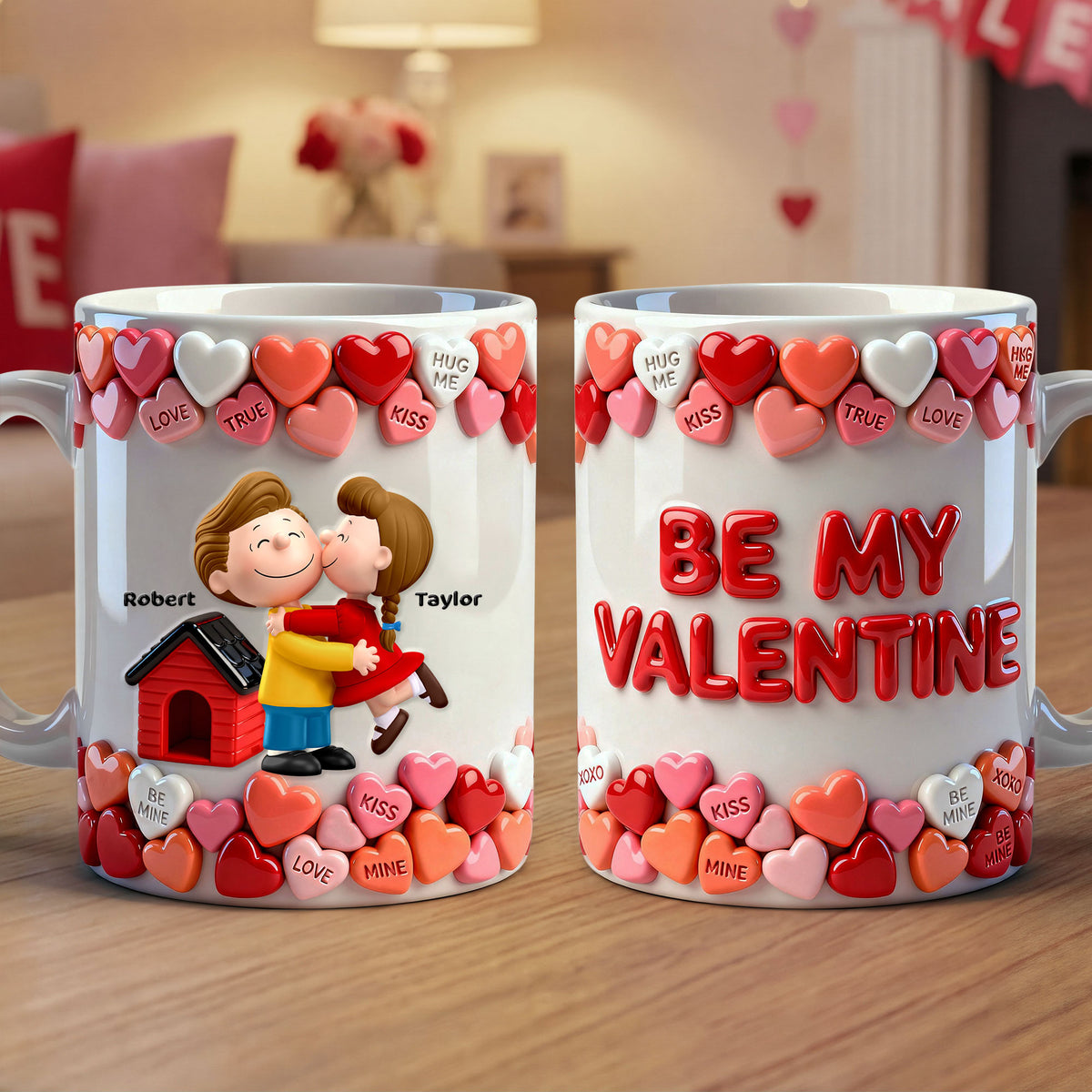 Be My Valentine Couple Coffee Mug - Personalized Gifts For Couple Coffee Mug 03OHTI241225HG-Homacus