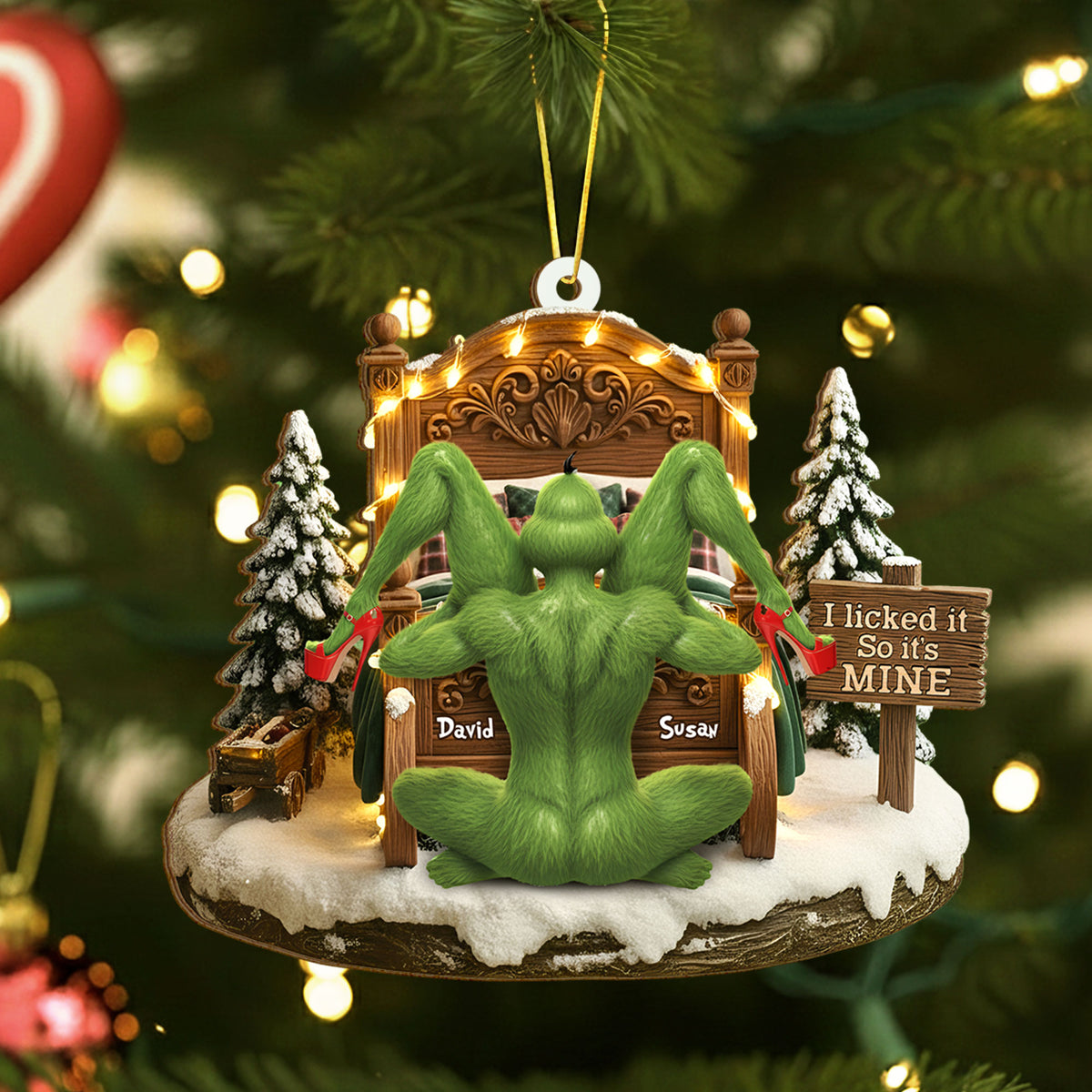 Naughty Green Couple Ornament - Personalized Gifts For Couple 03tgti120925-Homacus