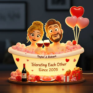 Funny Bathub Couple Light Box Personalized Gifts For Couple 03NATI051225-Homacus