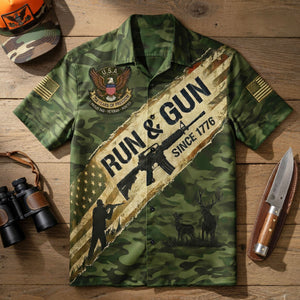 Proud Veteran Hunter Dad Hawaiian Shirt - Personalized Gifts For Dad 02PATI030426-Homacus