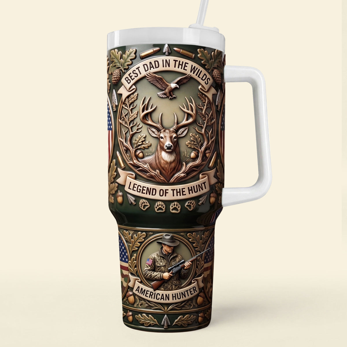 Best Dad In The Wilds 40oz Tumbler Handle - Personalized Gifts For Dad 05TYTI240426-Homacus