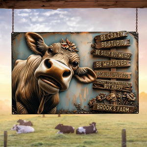 Happy Farm Metal Sign - Personalized Gifts For Farmer 01QHTI210525-Homacus