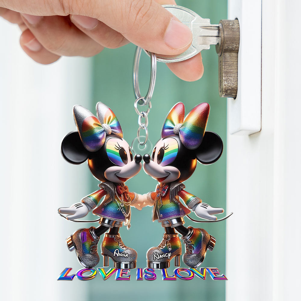 LGBT Mouse Couple Keychain - Personalized Gifts For Couple 03tgti270525-Homacus