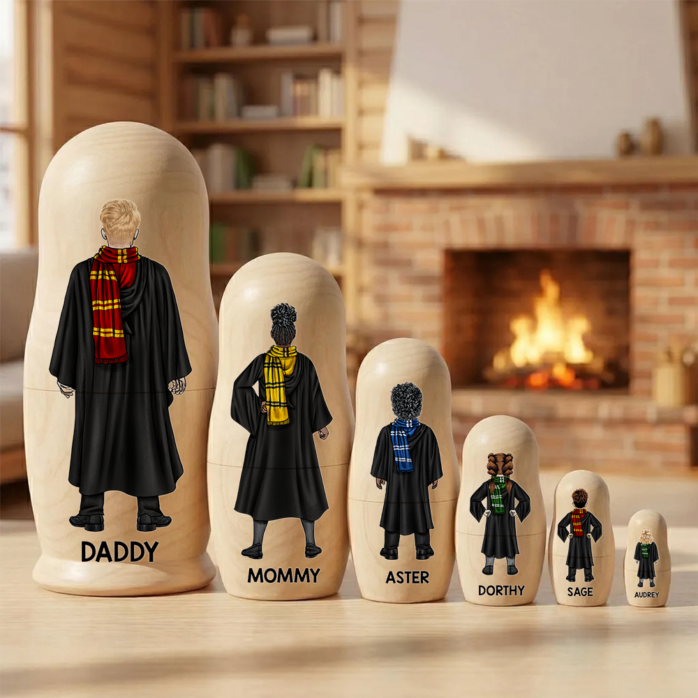 Fantasy School Family Nesting Dolls - Personalized Gifts For Family Wooden Nesting Dolls 05QHHU090426TM-Homacus