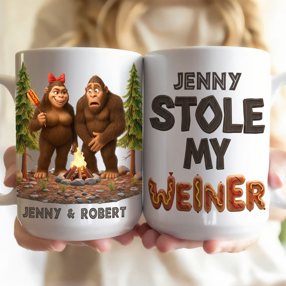 Funny Bigfoot Couple Coffee Mug - Personalized Gifts For Couple 04ohti110625-Homacus
