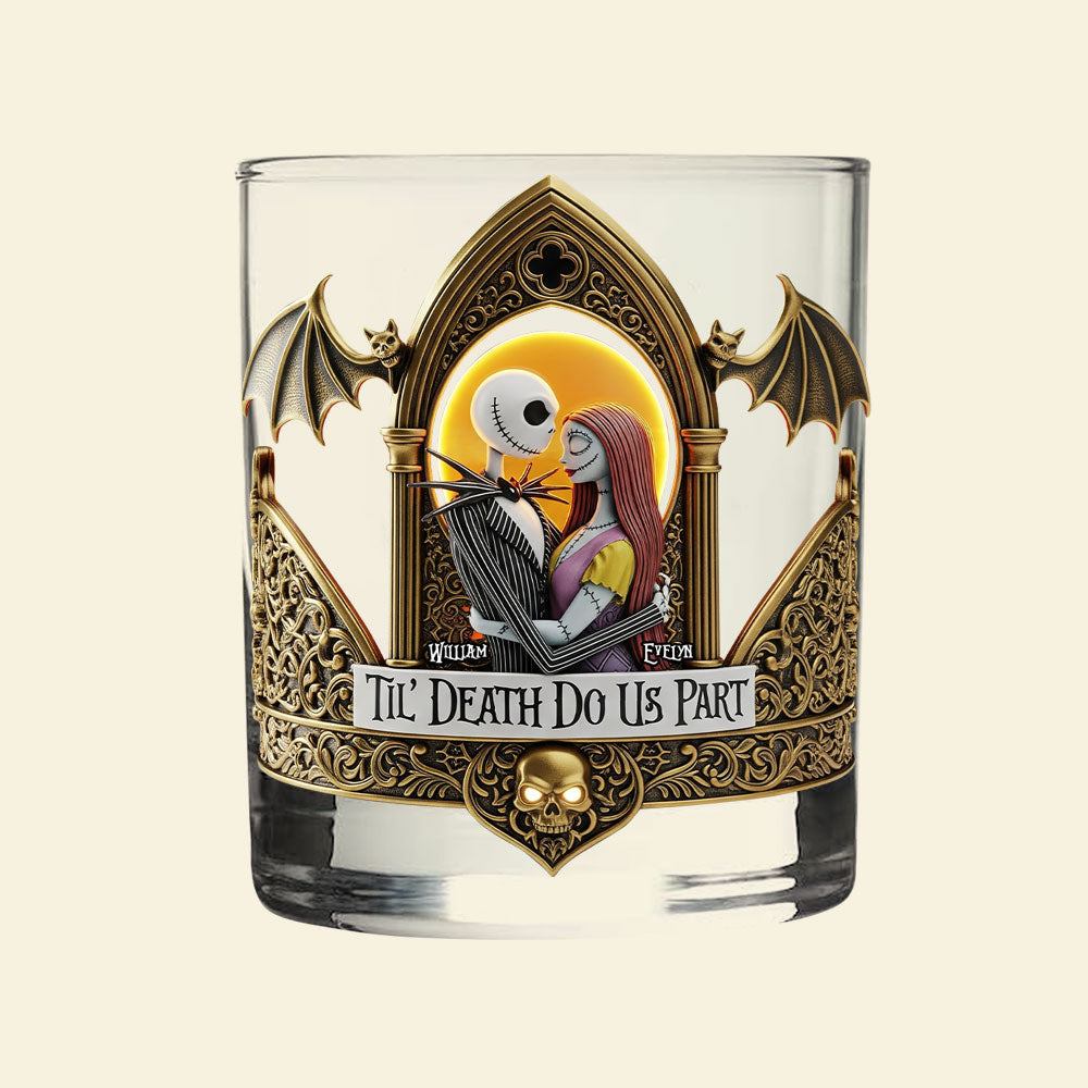 Spooky Couple Whiskey Glass - Personalized Gifts For Couple 04ohti190825-Homacus