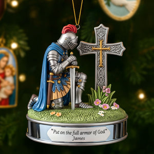 Kneeing Knight Ornament - Personalized Gifts For Christian 01huti220825-Homacus