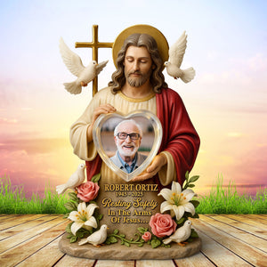 Memorial Jesus Plaque - Custom Photo Gifts For Jesus Lovers 01huti030625-Homacus