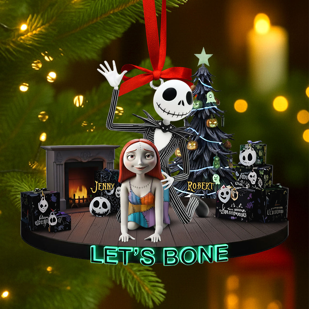 Mischievous Spooky Couple Christmas Ornament, Personalized Gifts For Couple 05qhti160925-Homacus