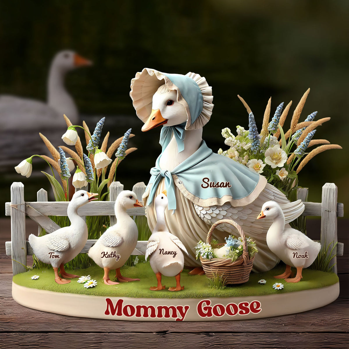 Goose Mom Plaque - Personalized Gifts For Mom 05qhti180425 Bonnet lady-Homacus