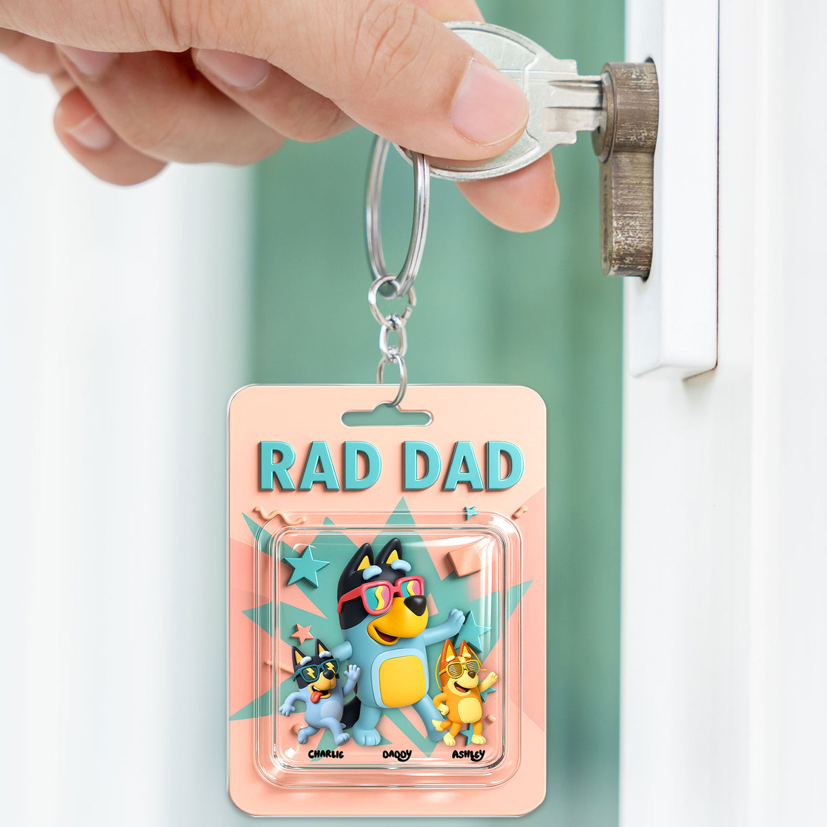 Rad Dad Keychain - Personalized Gifts For Dad 04kati280425-Homacus