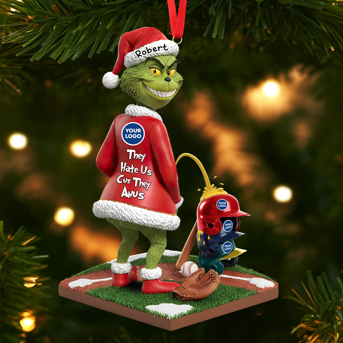 Naughty Green Monster Personalized Gifts For Sport Lovers Christmas Ornament 02huti011025-Homacus