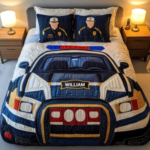 Police Car Quilt Bedding Set - Personalized Gifts For Police Officer 01tgti120725-Homacus