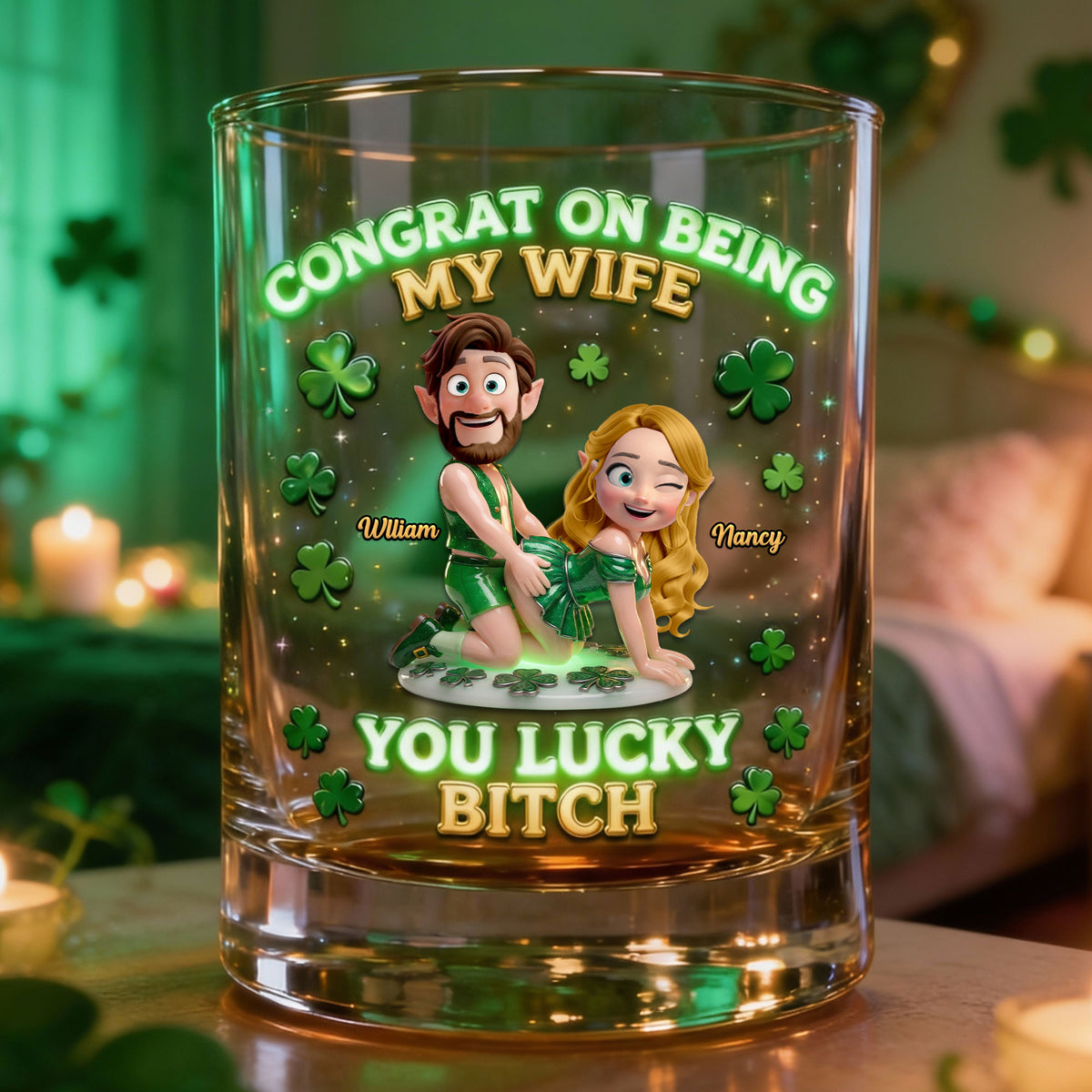 Fun Lucky Couple Patrick's Day, Personalized Gifts For Couple 03QHTI020226-Homacus