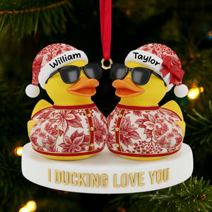 Couple Duck Christmas Ornament Personalized Gifts For Couple 01PGTI211025-Homacus