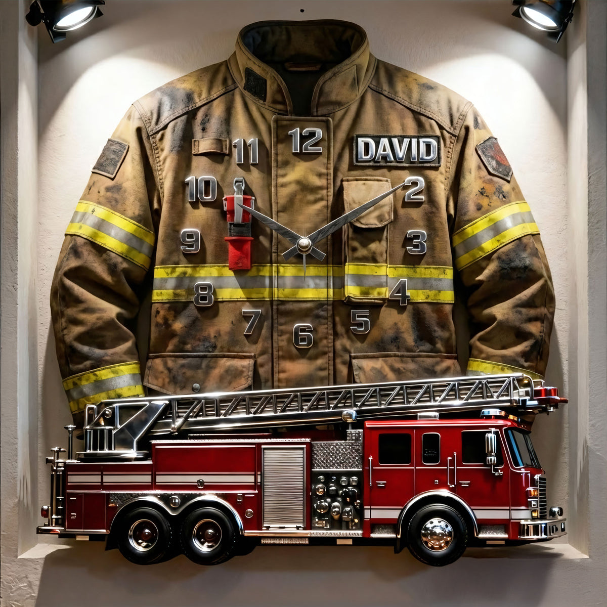 Firefighter Hero Hanging Wall Clock Personalized Gifts For Firefighter 03TOTI311225-Homacus