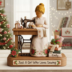 Sewing Girl Plaque - Personalized Gifts For Sewing Lovers 02pgti131025-Homacus