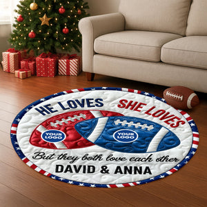 House Divided Quilted Round Mat - Personalized Gifts For Couple 02huti250925-Homacus