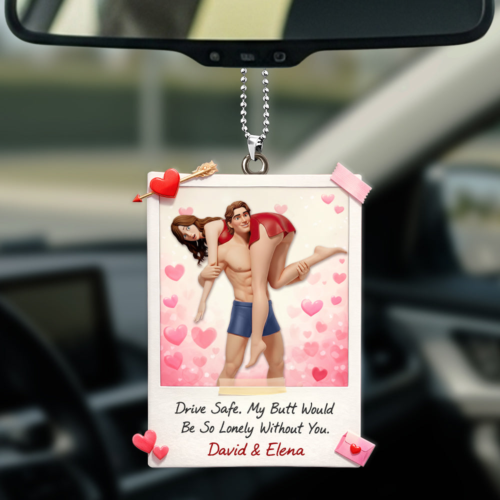 Playful Couple Car Ornament - Personalized Gifts For Couples 05HUTI300126-Homacus