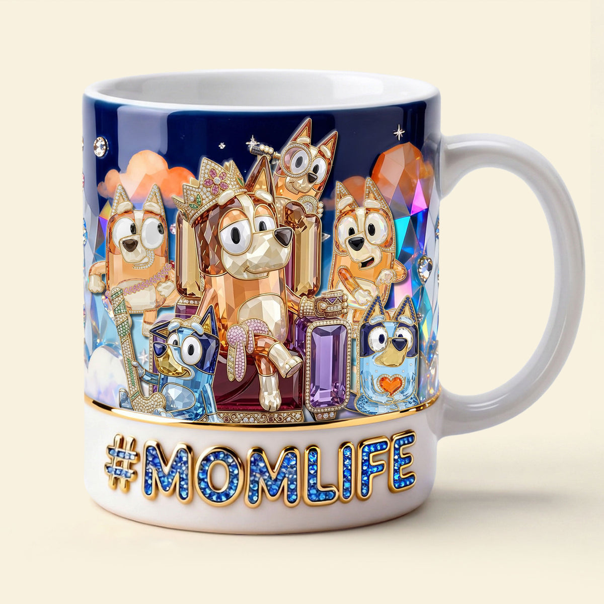 Puppy Queen Mom And Kids Coffee Mug - Personalized Gifts For Mother's Day Coffee Mug 02OHTI070426-Homacus