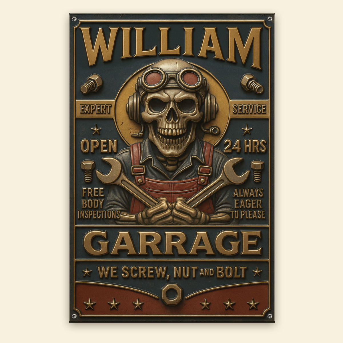 Skull Garage Metal Sign - Personalized Gifts For Him 01toti100725-Homacus