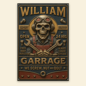 Skull Garage Metal Sign - Personalized Gifts For Him 01toti100725-Homacus