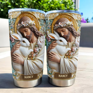 Personalized Gifts For Christian Tumbler, Jesus Hugs Bunny 04tgti180225-Homacus
