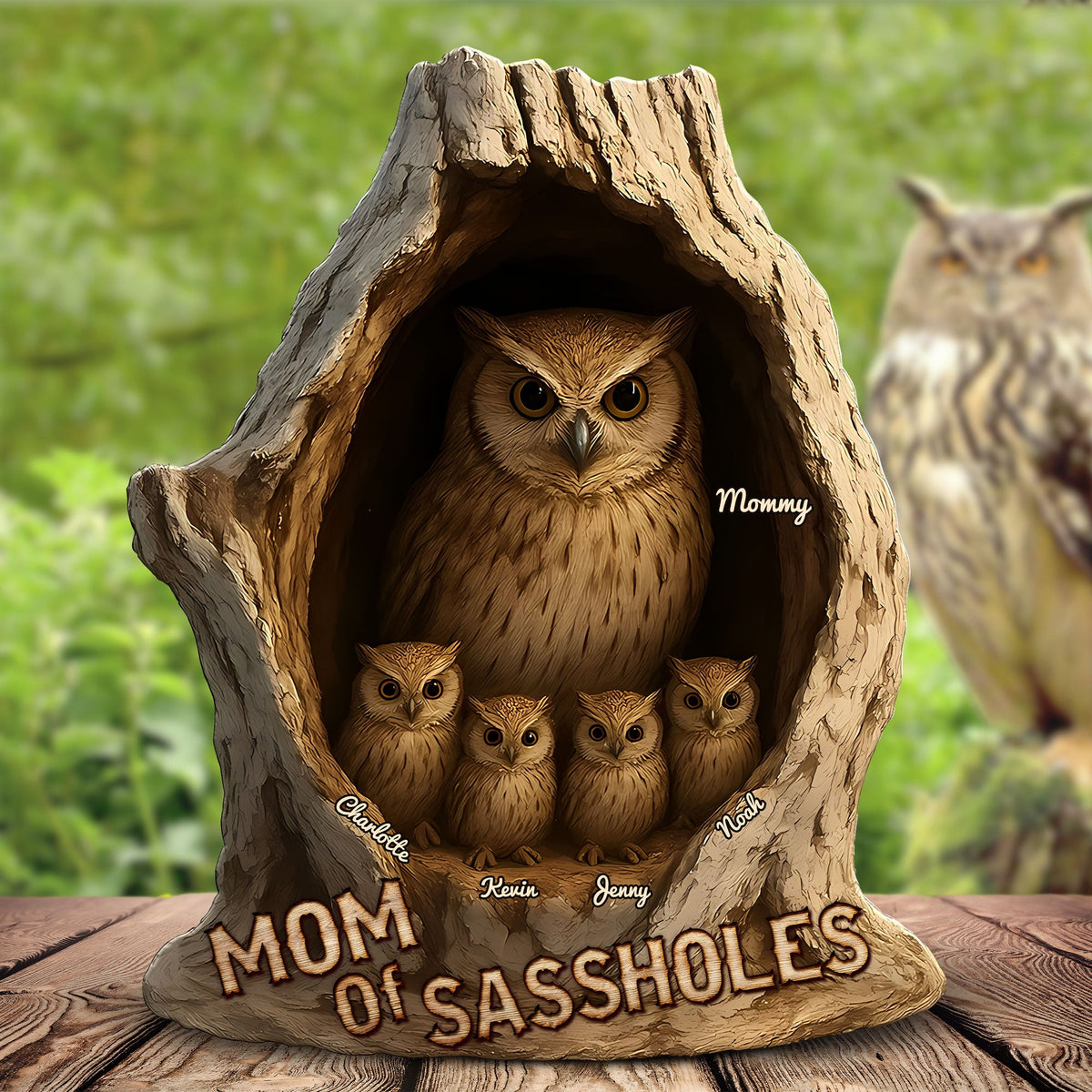 Personalized Gifts For Mom Plaque Mother's Day Owl Mom 04OHTI010425-Homacus