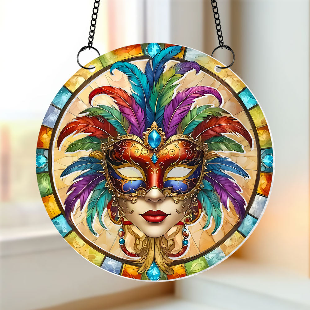 Personalized Gifts For Mardi Gras Suncatcher Ornament 05kati080225-Homacus
