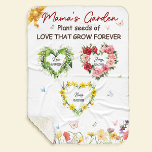 Personalized Gifts For Mom Blanket, Birth Moth Flower Heart 03qhti280325-Homacus