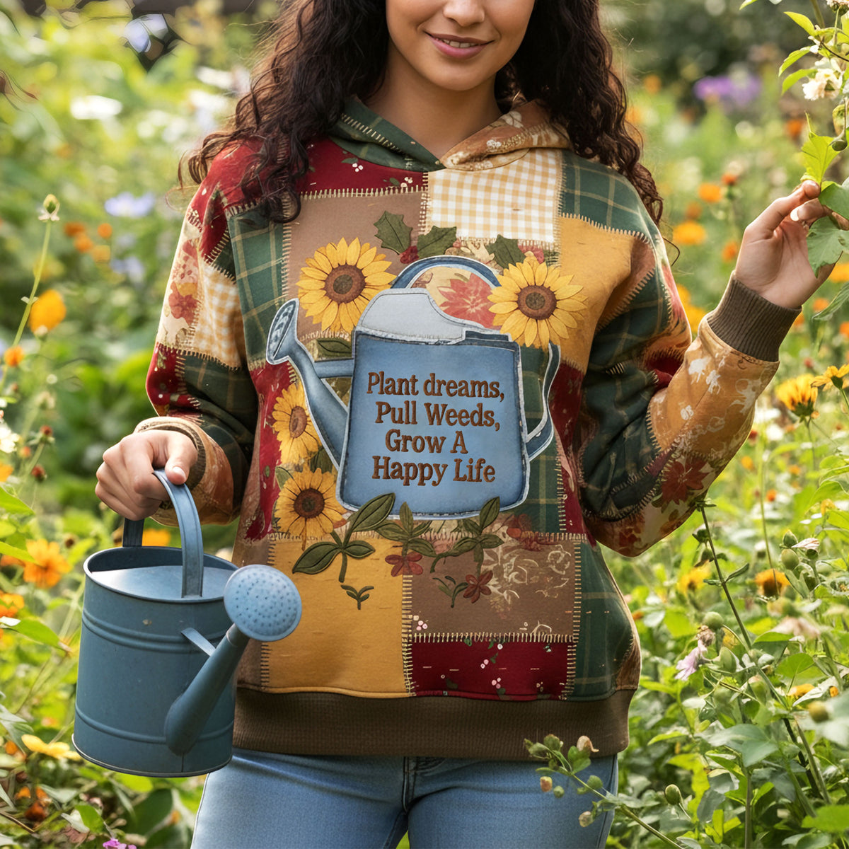 Gardening Dream Hoodie - Personalized Gifts For Gardener Patchwork Hoodie 01PATI201125-Homacus