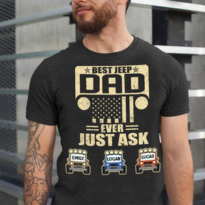 Personalized Gifts For Dad Shirt Best Car Dad Ever Just Ask-Homacus