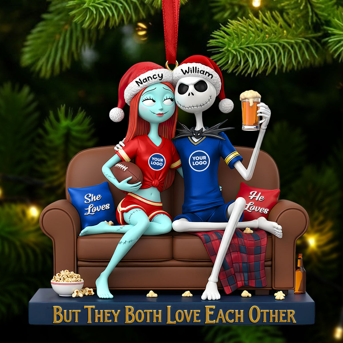 Sporty Couple Christmas Ornament - Personalized Gifts For Couple 03huti281025-Homacus