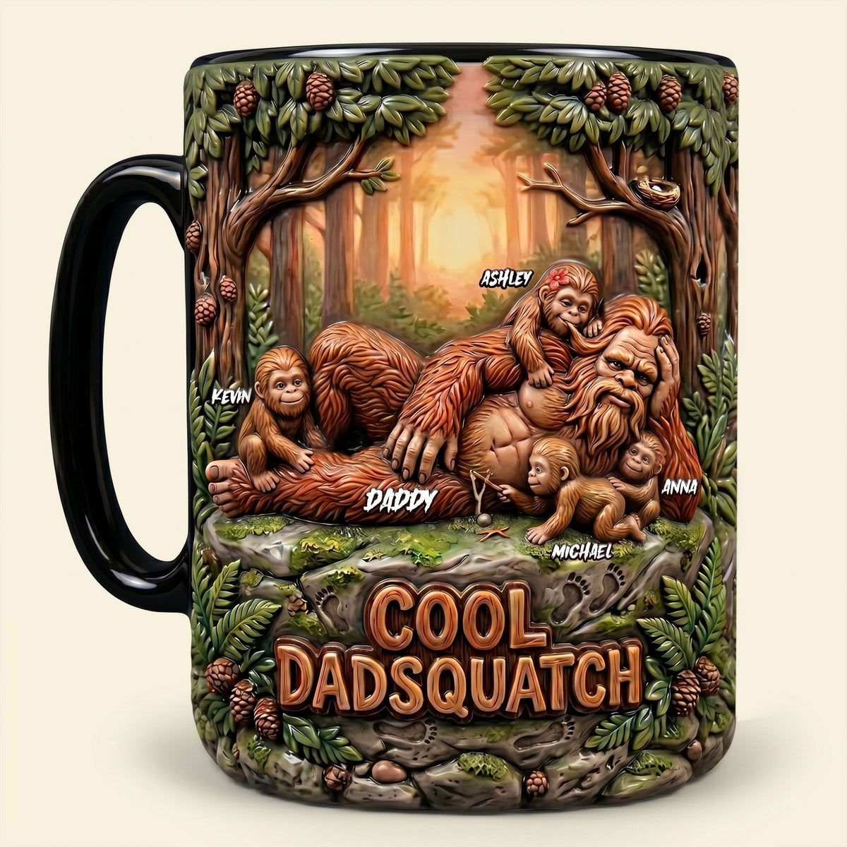 Lazy Chilling Sasquatch Dad Magic Mug, Personalized Gifts For Dads 03qhti070526-Homacus