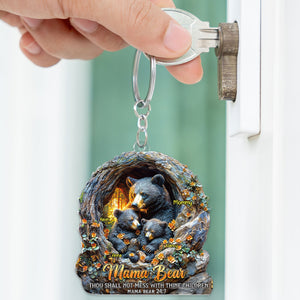 Mama Bear Keychain - Personalized Gifts For Mom 04huti180425-Homacus