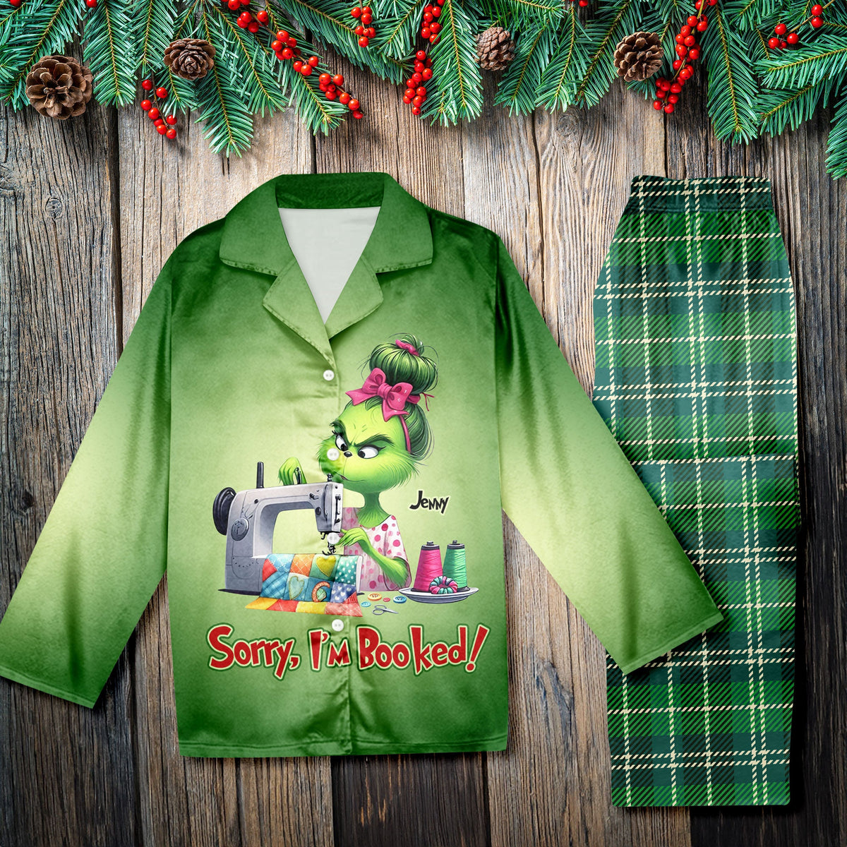 Personalized Gift For Quilter Pajama Set, Busy Sewing Girl 02QHTI121124-Homacus