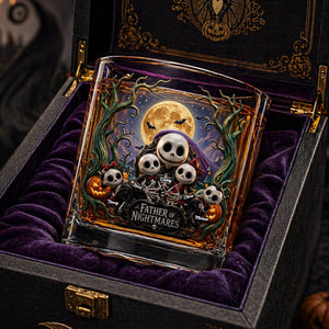 Spooky Dad and Kids Round Glass - Personalized Gifts For Father's Day 01toti280426-Homacus