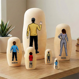 Sci-fi Theme Family Nesting Dolls - Personalized Gifts For Family Wooden Nesting Dolls 01QHHU90426HH-Homacus