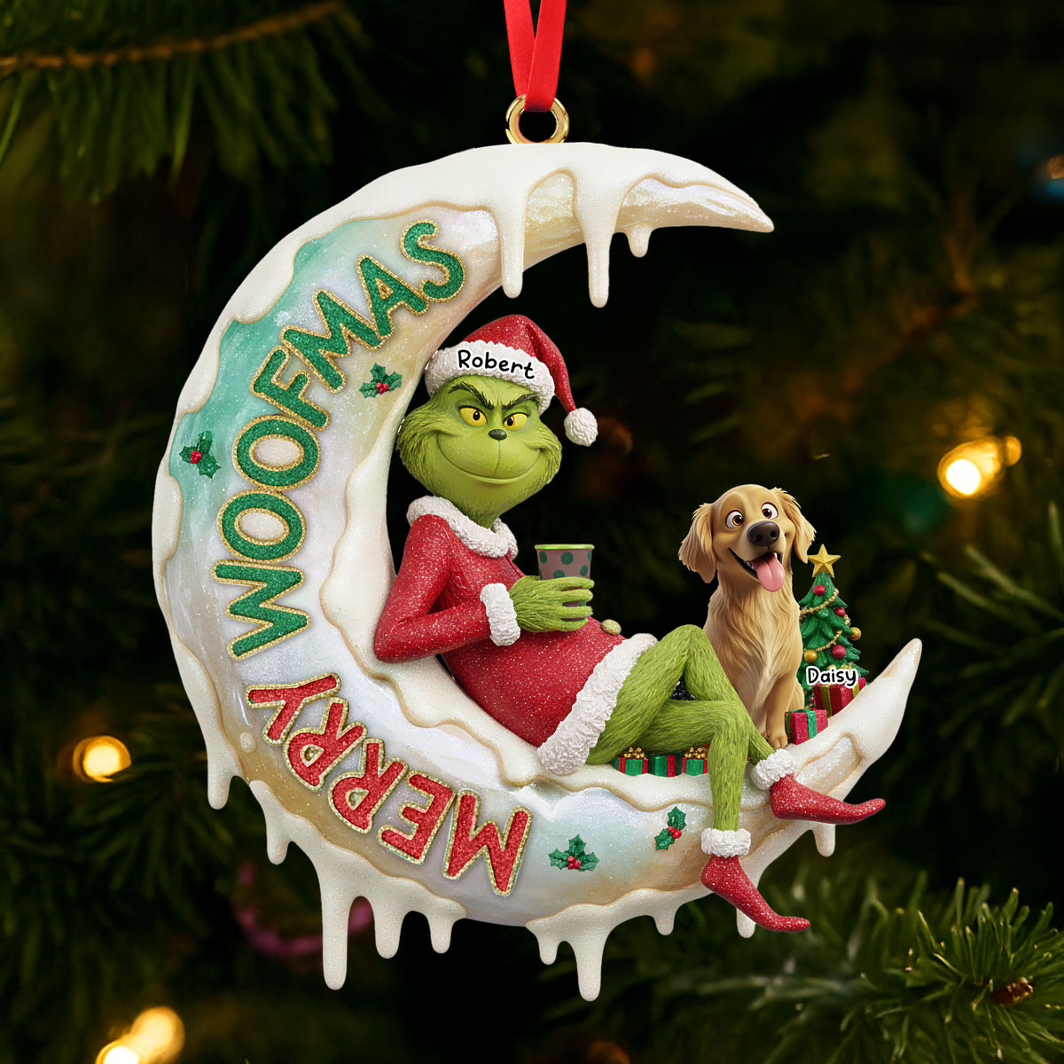 Green Monster Ornament - Personalized Gifts For Dog Lovers 03ohti250925-Homacus