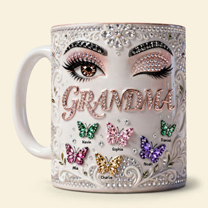 Grandma Butterfly Drinkware Coffee Mug - Personalized Gifts For Mom and Grandma 01nati090326