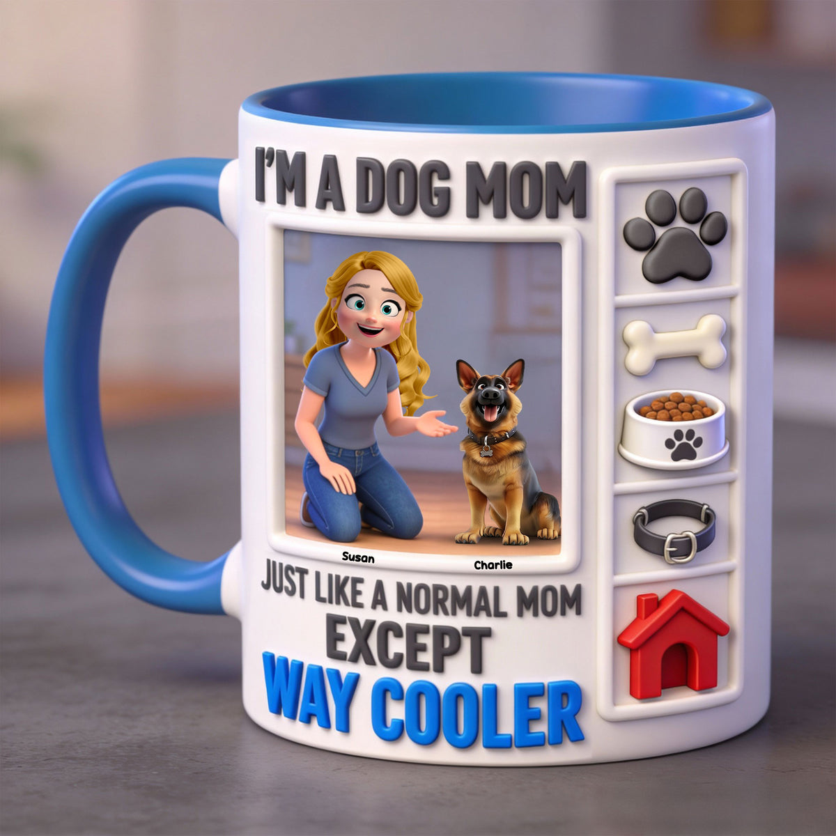 Dog Lover Coffee Accent Mug - Personalized Gifts For Dog Mom Coffee Mug 02KITI040226-Homacus