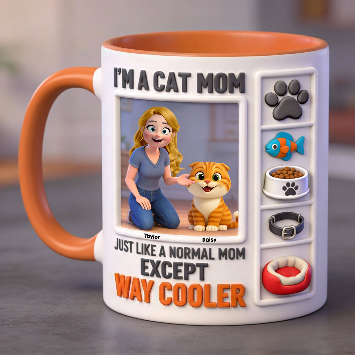 Cat Lover Coffee Accent Mug - Personalized Gifts For Cat Mom Coffee Mug 03KITI040226-Homacus