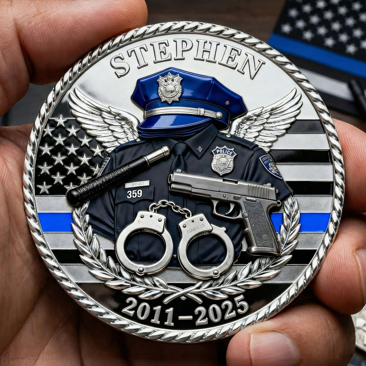 Law Enforcement Appreciation Coin - Personalized Gifts For Police Retirement Printed Metal Coin 06KITI120226-Homacus