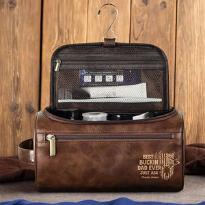 Hunting Dad Leather Toiletry Bag - Personalized Gifts For Dad 02huti100325-Homacus