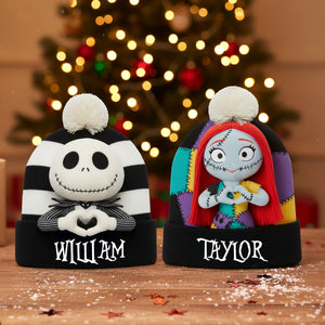 Spooky Couple Bobble Beanie Hat - Personalized Gifts For Couple 01nati260925-Homacus